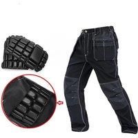 Men Working Pants Multi Pockets Trousers With Removable Eva Knee Pads Top Quality Mechanic Cargo Pan