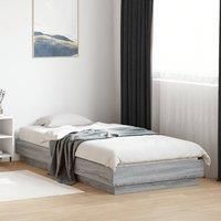 Bed Frame without Mattress Grey Sonoma 90x200 cm Engineered Wood