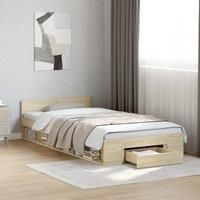 Bed Frame with Drawer without Mattress Sonoma Oak 90x190 cm Single
