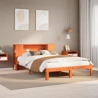 Bookcase Bed without Mattress Wax Brown 135x190 cm Doouble Solid Wood Pine