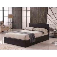 Ottoman Double Storage Bed Faux Leather with Gas Lift Up Base