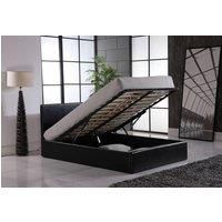 Ottoman Double Storage Bed Faux Leather with Gas Lift Up Base