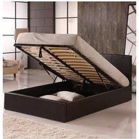 Ottoman Double Storage Bed Faux Leather with Gas Lift Up Base