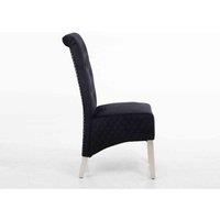 Modernique set of 2 Dining Chair Upholstered Riccardo Dining Chair with stainless steel legs lion knocker at back for Home and Commercial Living, Available in Black, Cream, Grey (Cream)