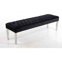 Precious Velvet Stitched Dining Bench 155 cm, Solid Chrome Leg
