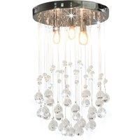 Ceiling Lamp with Crystal Beads Silver Sphere 3 x G9 Bulbs