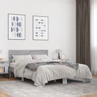 Bed Frame without Mattress Grey Sonoma 120x200 cm