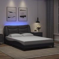 Bed Frame with LED without Mattress Grey 120x200 cm