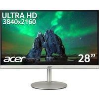 Acer CB282Ksmiiprx 28 Inch 4K Ultra HD Monitor (IPS Panel, FreeSync, 60 Hz, 4 ms, HDR 10, Height Adjustable, DP, HDMI, Silver/Black)