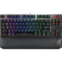 ASUS ROG Strix Scope NX TKL Deluxe 80Percent RGB Gaming Mechanical Keyboard, ROG NX Red Switches, ABS Keycaps, Detachable Cable, Wider Ctrl Key, Stealth Key, Wrist Rest, Macro Support-Black, UK Layout
