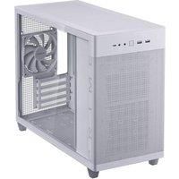 ASUS Prime AP201 TG White is a stylish 33-liter MicroATX case with tool-free side panels and a quasi-filter mesh, support for 360 mm coolers, graphics cards up to 338 mm, Tempered Glass Side Panel