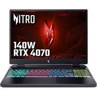 Acer Nitro 16 Laptop - 16In Qhd+ 165Hz, Rtx 4070, Amd Ryzen 7, 16Gb Ram, 1Tb Pcie Nvme Ssd
