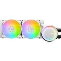 MSI MAG CORELIQUID E240 WHITE CPU Liquid Cooler - Enlarged Copper Cold Plate, ARGB Blockhead & FDB Fans, Dual-Chamber Water Block, Split-Flow Radiator, Mystic Light Supported - AMD & Intel Compatible