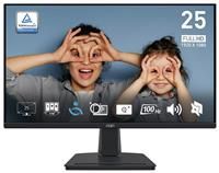 MSI PRO MP251 24.5 Inch Full HD Office Monitor - 1920 x 1080 IPS Panel, 100 Hz, Eye-Friendly Screen, Built-in Speakers, Tilt-Adjustable - HDMI 1.4b, D-Sub (VGA)