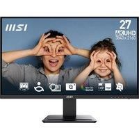 MSI PRO MP273U 27 Inch UHD Office Monitor - 3840 x 2160 IPS Panel, PIP/PBP, Wide Color Gamut, Eye-Friendly Screen, Built-in Speakers, Tilt-Adjustable - HDMI 2.0b, DP (1.4a)