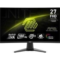 MSI MAG 27C6F 27 Inch FHD Curved Gaming Monitor - 1500R 1920 x 1080 Rapid VA Panel, 180 Hz / 0.5ms (GtG, Min.), Adaptive-Sync - DP 1.2a, HDMI CEC