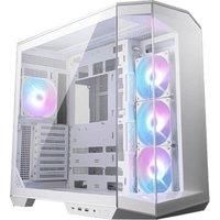 MSI MAG PANO 100R PZ WHITE ATX PC Case - ATX Capacity, Verical GPU Installation Bracket, GPU Holder, Dust Filters, Swinging Storage Bracket, Dual-chamber, USB 20Gbps Type-C