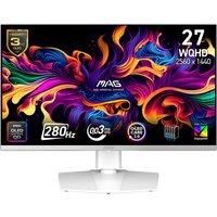 MSI MAG 272QPW QD-OLED X28 27-Inch WQHD, Gaming Monitor, 2560x1440 Quantum Dot OLED Panel, 280Hz, 0.03ms, DisplayHDR True Black 400, HDMI 2.1, DP 1.4a, USB C (15WPD), White