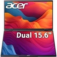 ACER PD163Qbmiuux Dual Full HD 15.6" IPS LCD Portable Monitor - Silver, Silver/Grey