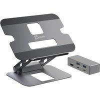 J5CREATE JTS327 Multi-Angle Stand & Docking Station - Space Grey, Silver/Grey