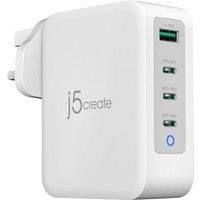 J5CREATE JUP43130F-FN 130 W GaN USB Charger, White