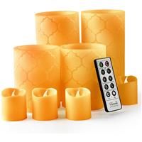 Furora LIGHTING LED Flameless Candles with Remote  Battery-Operated Flameless Candles Bulk Set of 8 Fake Candles  Small Flameless Candles & Christmas Centerpieces for Tables, Orange Nordic