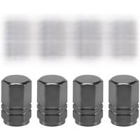 8 Pieces Tire Stem Valve Caps Wheel Valve Covers Car Dustproof Tire Cap, Hexagon Shape Titanium Gray