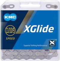 KMC xGlide 9, 10 & 11 Speed Chain, Grey, 126 Link