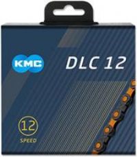 KMC DLC 12 Speed Chain, Black/Orange, 126 Link