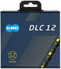 KMC DLC 12 speed Chain, Black/Yellow, 126 Link