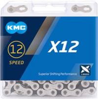 KMC X12 12 Speed Chain 126 Links - Silver & Black