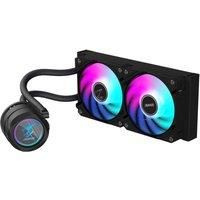 GIGABYTE AORUS WATERFORCE II 240 AIO Liquid CPU Cooler- 2x120mm ARGB Fans, slide-in interlocking mechanism, DAISY-CHAIN, Intel LGA 1851 and AMD AM5 Compatible