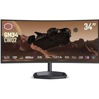 COOLER MASTER GM34-CWQ2 Wide Quad HD 34" Curved Quantum Dot Gaming Monitor - Black, Black