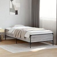 Bed Frame without Mattress Grey Sonoma 90x200 cm