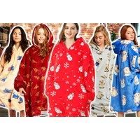 Christmas Themed Wearable Hoodie Blanket In 2 Sizes And 7 Colours - Grey