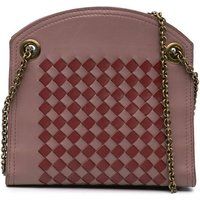 Bottega Veneta Women's Preloved Intrecciato Leather Chain Bag - Pink Shoulder Bag