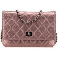 Chanel Women's Preloved Classic Quilted Wallet Chain - Pink Handbags