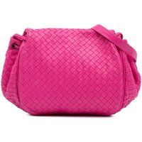 Bottega Veneta Women's Preloved Leather Handbag with Drawstring Closure & Shoulder Strap in Pink