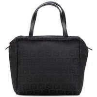 Fendi Women's Preloved Textile Handle Bag - Black Handbags