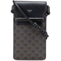 Celine Women's Preloved Phone Pouch with Strap - Brown Crossbody Bags