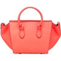 Celine Women's Preloved Elegant Leather Handbag with Top Handles for Everyday Use in Orange