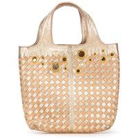 Bottega Veneta Women's Preloved Woven Tote Bag - Gold Handbags