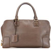 LOEWE Women's Preloved Leather Top Handle Bag - Brown Handbags