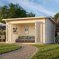 Palmako Ines 4.2m x 3.3m Log Cabin Garden Office (44mm)