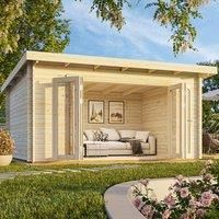 Palmako Lea 4.8m x 3.6m Log Cabin Garden Room (44mm)