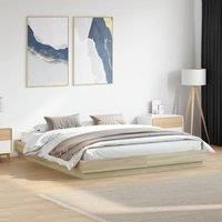 Bed Frame with LED without Mattress Sonoma Oak 180x200 cm Super King