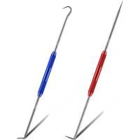 Double Pointed Scriber, 2 Pcs Metal Scribe Tool Hook and 45 Degree 90 Degree Tip Marking Tool for