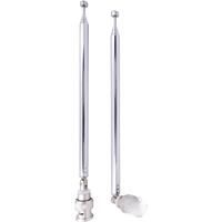 (2 Pack) BNC Radio Antenna with BNC Male Plug Jack Connector Adapter Telescopic Stainless Steel HF