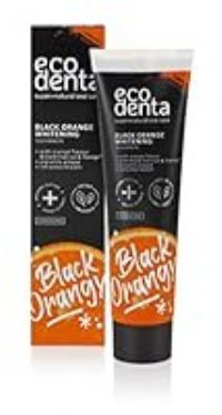 Ecodenta Charcoal Toothpaste, Teeth Whitening Toothpaste I Naturally Whitens Teeth and Removes Plaque I Black Orange Natural Fluoride Free Toothpaste, 100ml