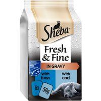 Sheba Fresh Choice in Gravy Mini Pouches 6 x 50g - Fish Collection in Gravy